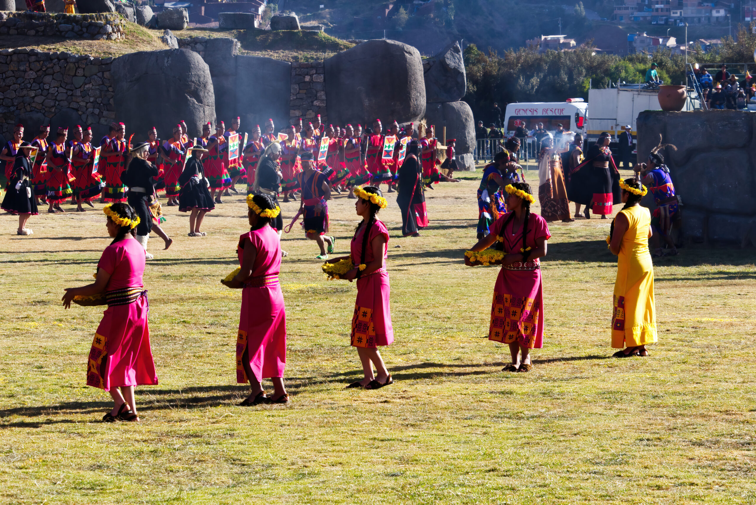 Women And Men In Traditional Costume Inti Raymi Festival